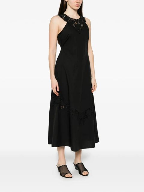 TWINSET lace-detail crew neck midi dress - Black