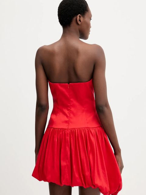 Bardot sukienka kolor czerwony mini rozkloszowana 59981DB