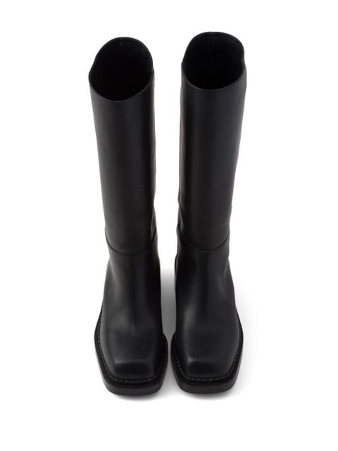 Prada knee-high 55mm leather boots - Black