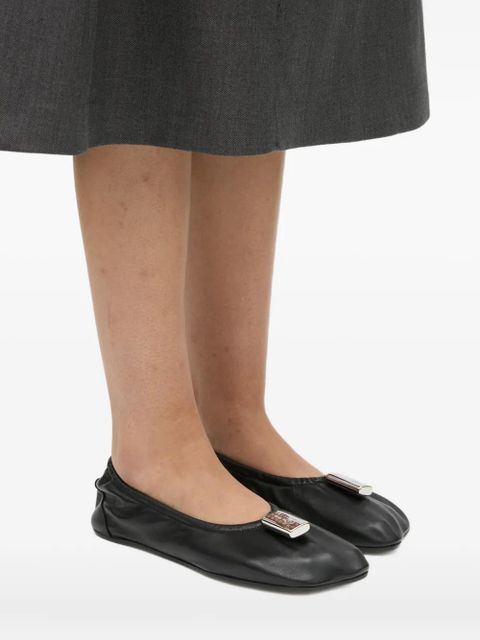 MM6 Maison Margiela charm gathered ballet flats - Black