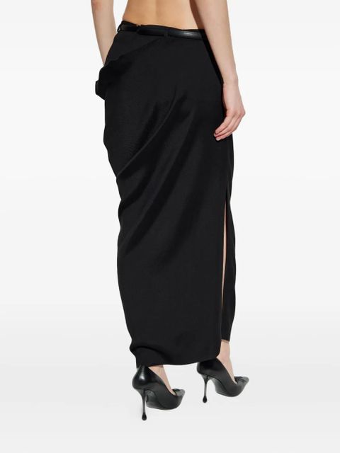 Sportmax Pontida draped belted maxi skirt - Black
