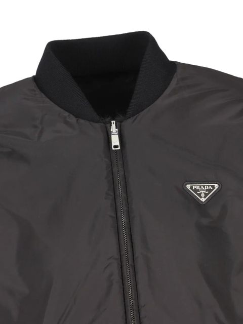 Prada faux-fur logo jacket - Black