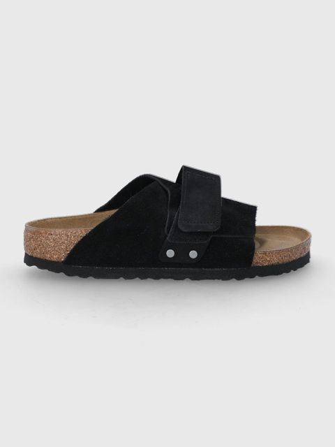 Birkenstock klapki zamszowe Kyoto damskie kolor czarny 1022566 - zdjęcie produktu nr 1