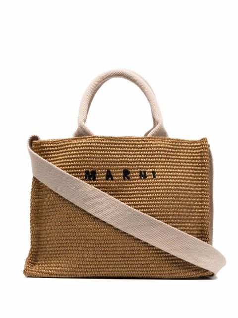 Marni logo-lettering tote bag - Brown - zdjęcie produktu nr 1