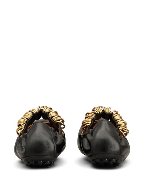Tod's ring-detail ballerina shoes - Black