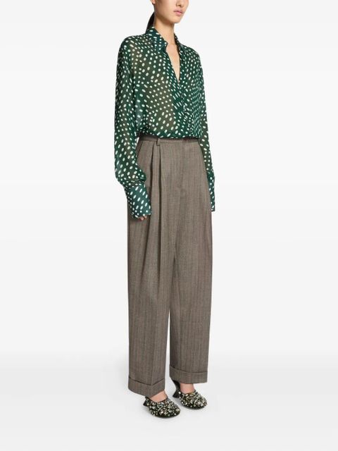 DRIES VAN NOTEN pleated trousers - Grey