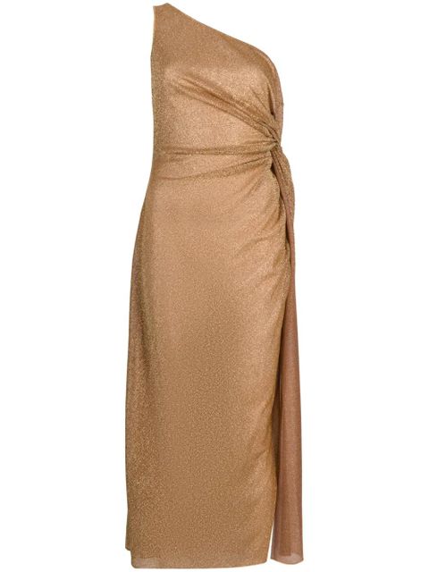 Oséree knot-embellished metallic midi dress - Gold - zdjęcie produktu nr 1