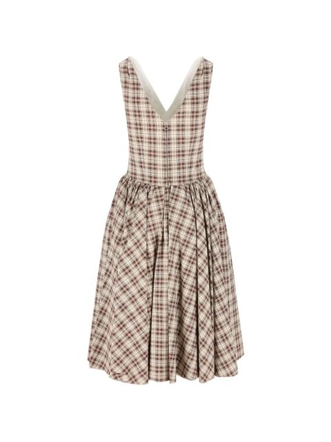 Prada plaid pattern dress - Neutrals - zdjęcie produktu nr 1
