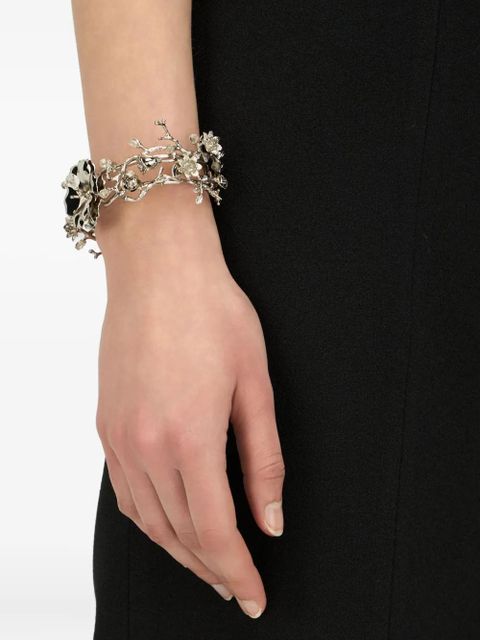 Blumarine floral-appliqué bracelet - Grey - zdjęcie produktu nr 1