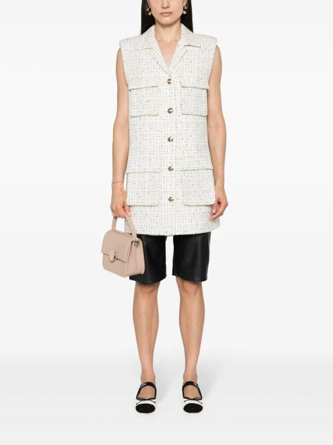 ANINE BING single-breasted tweed gilet - Neutrals