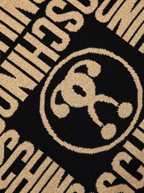 Moschino szalik z dodatkiem wełny kolor czarny M2966 30623 - zdjęcie produktu nr 2