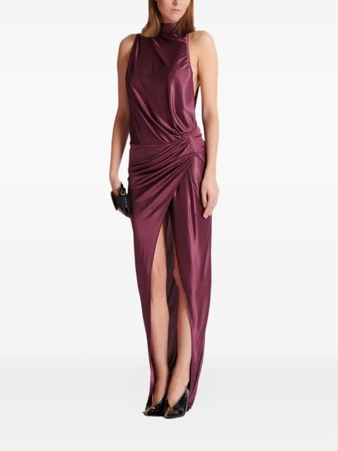 Balmain draped high-neck maxi dress - Red - zdjęcie produktu nr 2