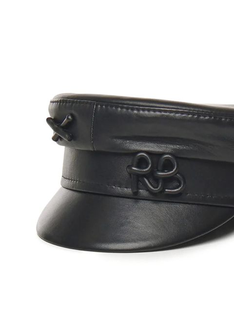 Ruslan Baginskiy leather cross-detail hat - Black