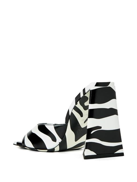 The Attico Devon 115mm zebra-print sandals - Black