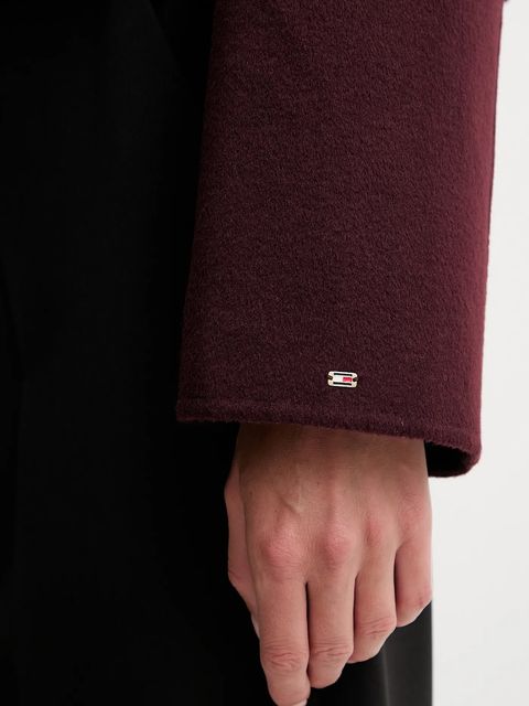 Tommy Hilfiger kurtka z wełną kolor bordowy WW0WW47446