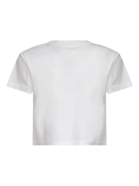 MM6 Maison Margiela numbers motif cropped T-shirt - White - zdjęcie produktu nr 2