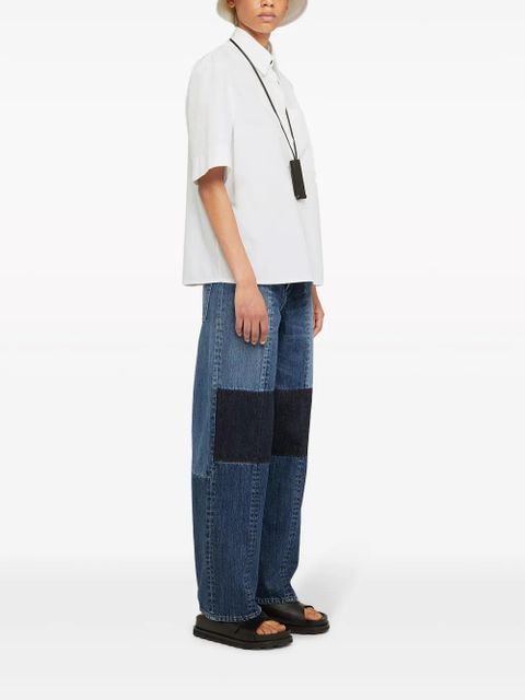 Jil Sander straight-leg cotton trousers - Blue