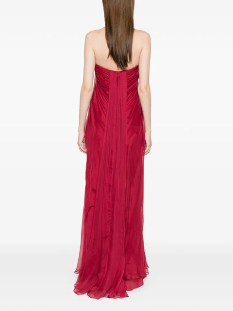 Alexander McQueen draped maxi dress - Red