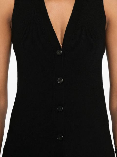 ANINE BING silk-blend vest - Black