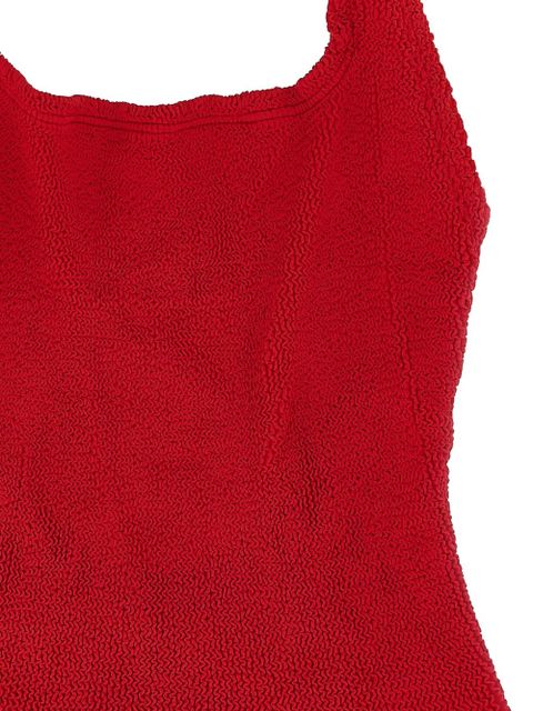 Hunza G American crinkle neckline sandy swimsuit - Red