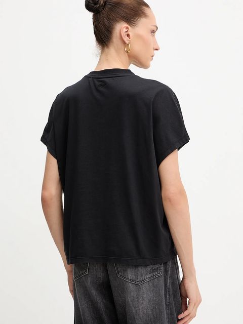 BOSS Orange t-shirt bawełniany damski kolor czarny 50547797