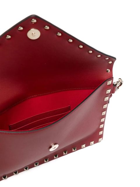 Valentino Garavani Rockstud leather clutch bag - Red