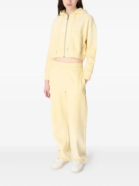 Marine Serre moon fleece zip-up hoodie - Yellow