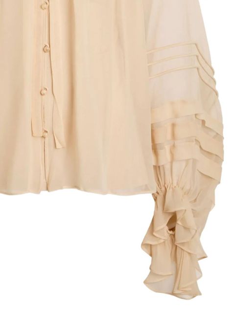 ZIMMERMANN Rebellion Corded ruffled blouse - Neutrals - zdjęcie produktu nr 2