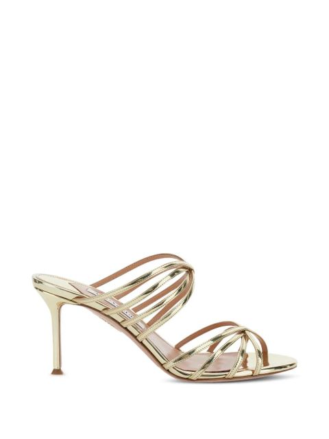 Aquazzura 75mm Tell Me heeled sandals - Gold - zdjęcie produktu nr 1