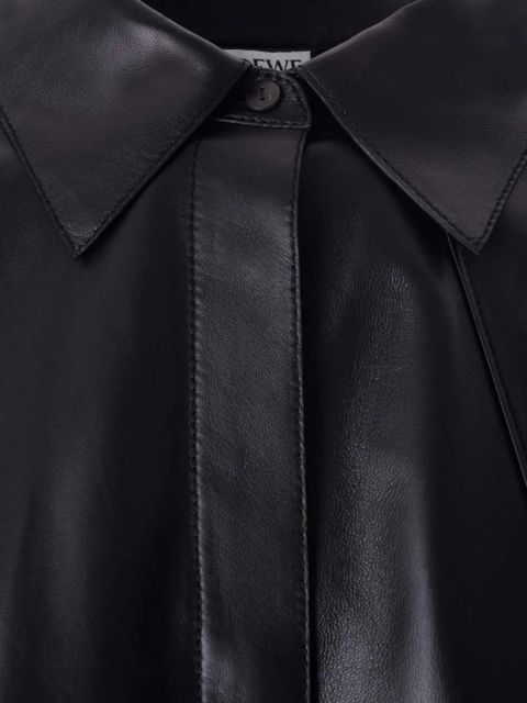 LOEWE panelled leather shirt - Black