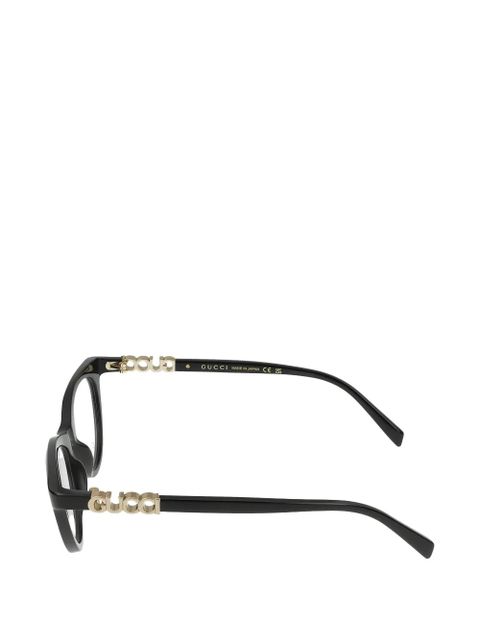 Gucci logo-plaque cat-eye glasses - Black