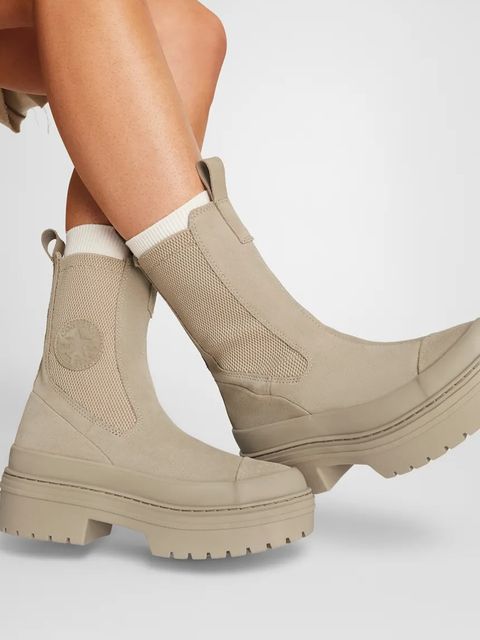 Converse sztyblety zamszowe Chuck Taylor All Star Lugged Heel Nu damskie kolor beżowy na platformie A14544C - zdjęcie produktu nr 2