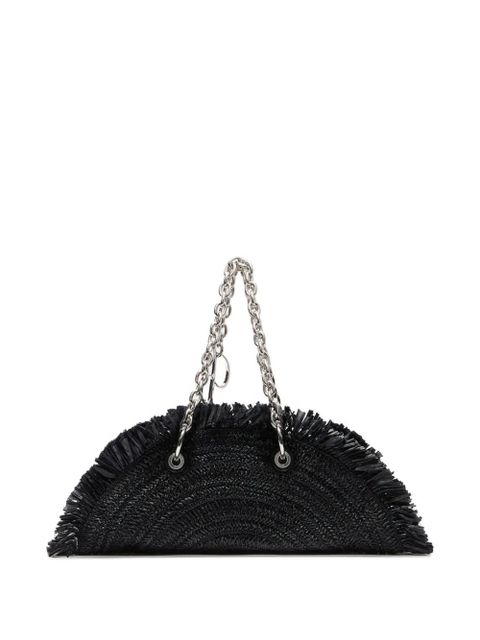 Blumarine chain-link fringed shoulder bag - Black - zdjęcie produktu nr 2