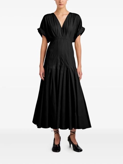 Proenza Schouler Ciara V-neck pleated maxi dress - Black - zdjęcie produktu nr 2
