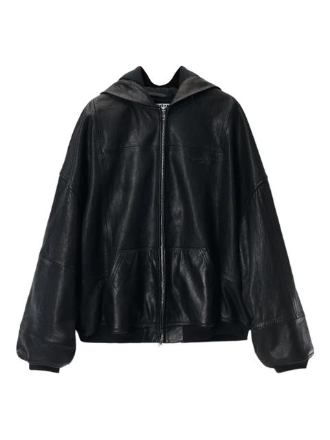 Alexander Wang MINI SKIRT WITH KNIT LOGO PATCH - Black