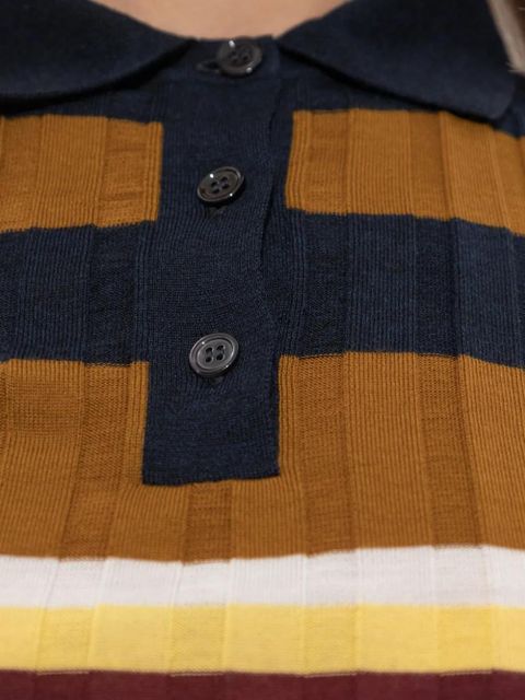 Marni striped polo top - Brown