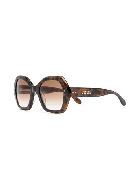 Isabel Marant Eyewear geometric-frame tortoiseshell sunglasses - Brown - zdjęcie produktu nr 2