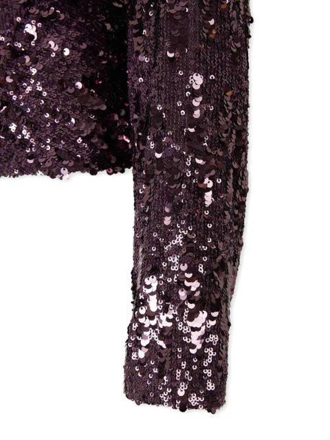 Rabanne sequin-detail long-sleeve top - Purple