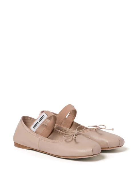 Miu Miu leather ballerina shoes - Pink - zdjęcie produktu nr 2