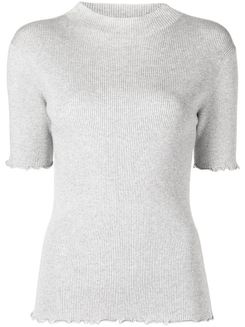 3.1 Phillip Lim lurex ribbed short-sleeve top - Grey - zdjęcie produktu nr 1