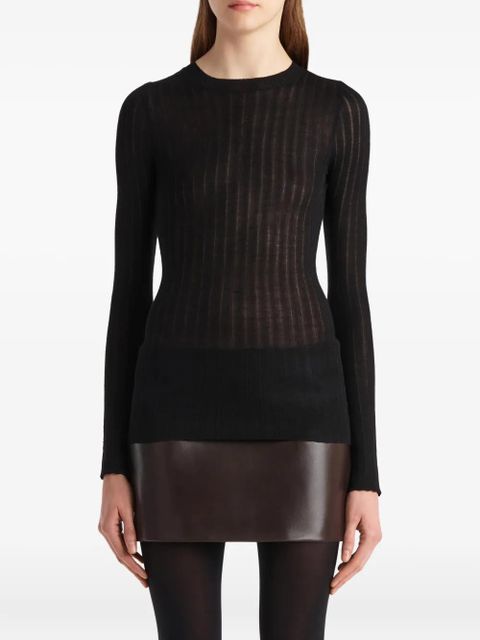 KHAITE Elm ribbed long-sleeve top - Black