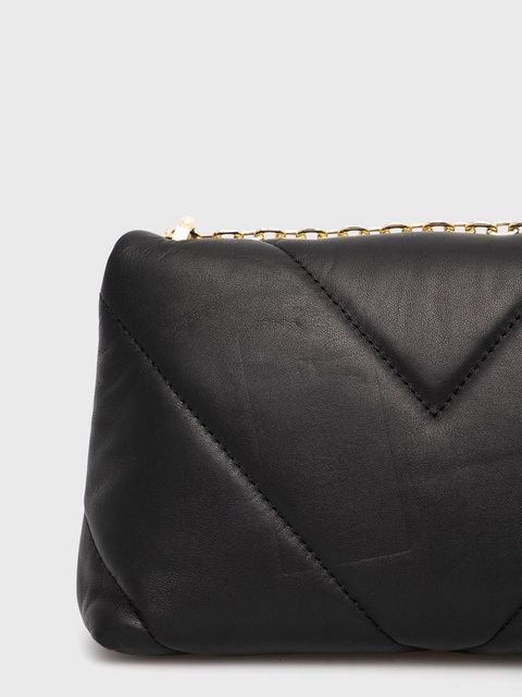 Patrizia Pepe torebka skórzana kolor czarny CB0084 L006