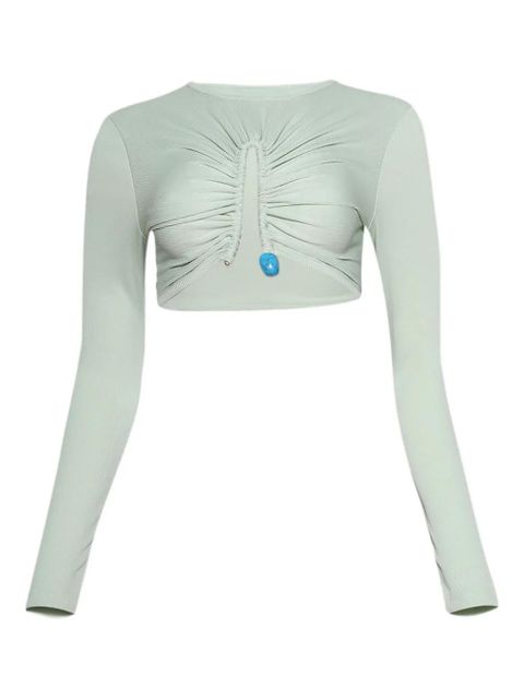 Christopher Esber crystal-pin ribbed top - Green - zdjęcie produktu nr 1