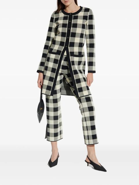 Posse gingham check button cardigan - Black - zdjęcie produktu nr 2