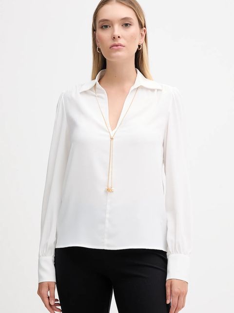 Gaudi bluzka damska kolor biały gładka 521FD45009 - zdjęcie produktu nr 1