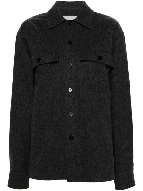 Jil Sander + mélange flannel overshirt - Grey - zdjęcie produktu nr 1