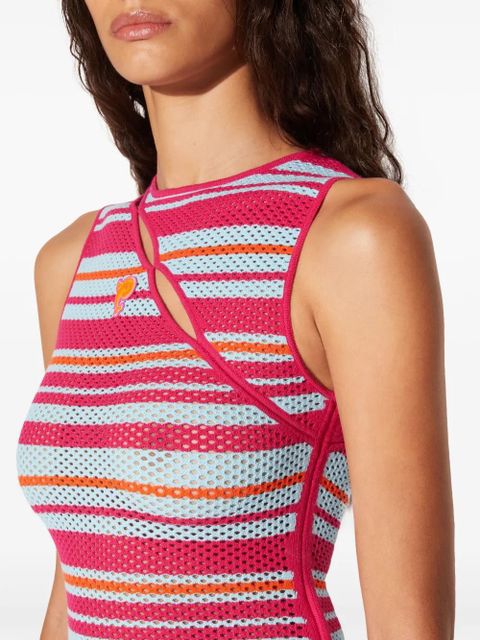 PUCCI striped cut-out mini dress - Pink