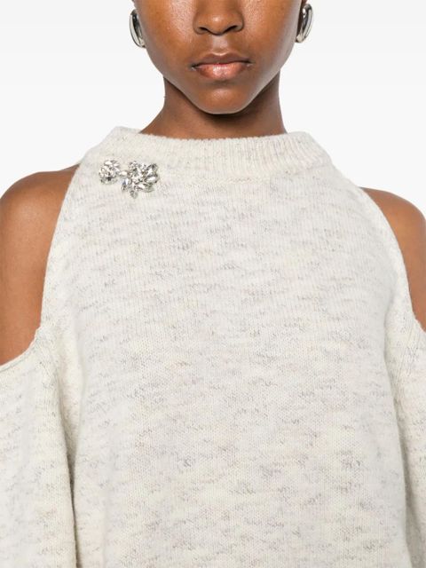 SOLOTRE cut-out detailing sweater - White