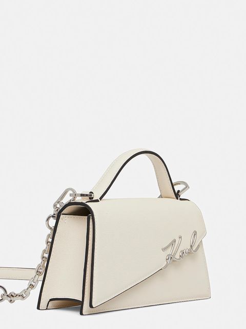 Karl Lagerfeld torebka skórzana K/SIGNATURE kolor beżowy A1W30458