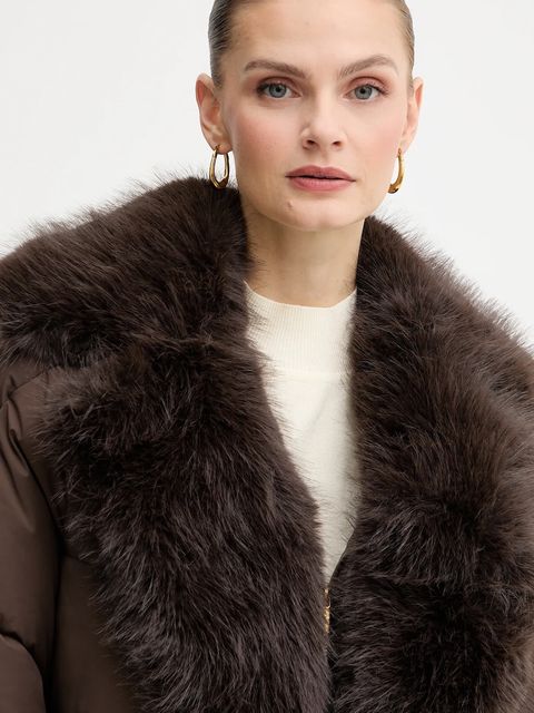 Marciano by Guess kurtka ESTELLA kolor brązowy zimowa 5BGL33 7378A